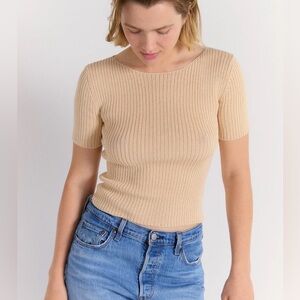 Shaina Mote rib tee in natural